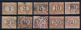 Italien 1870/80  Portomarken " Segnatasse" gute Werte gest.