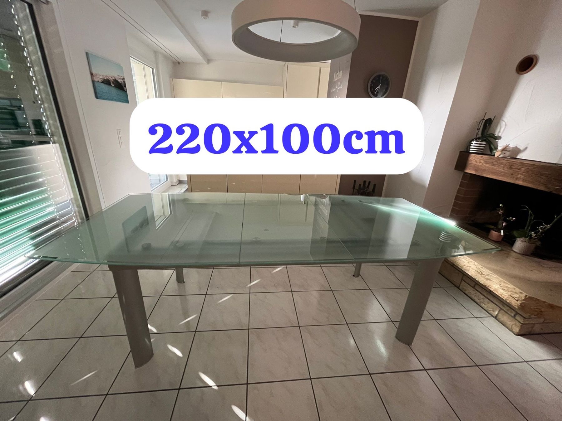 Tables: Ausziehbarer Ess-Glastisch – D'occasion à Höri par Quaranta 3