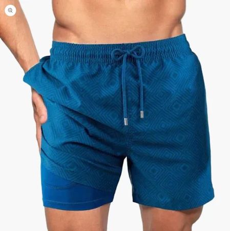 Short de bain homme bleu imprimé taille S neuf