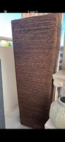 Pflanzsäule Rattan Optik dunkelbraun quadratisch hoch