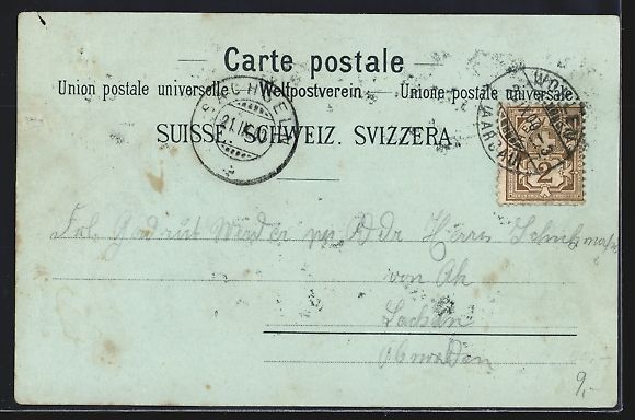 Cartoline postali: Mondschein-Lithographie Wohlen, Teilansi – Usato da Berlin venduto da bartko-reher 1