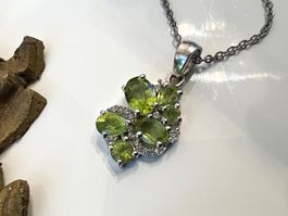 Silber Kette mit Perido Anhänger in 925 Sterling Silver