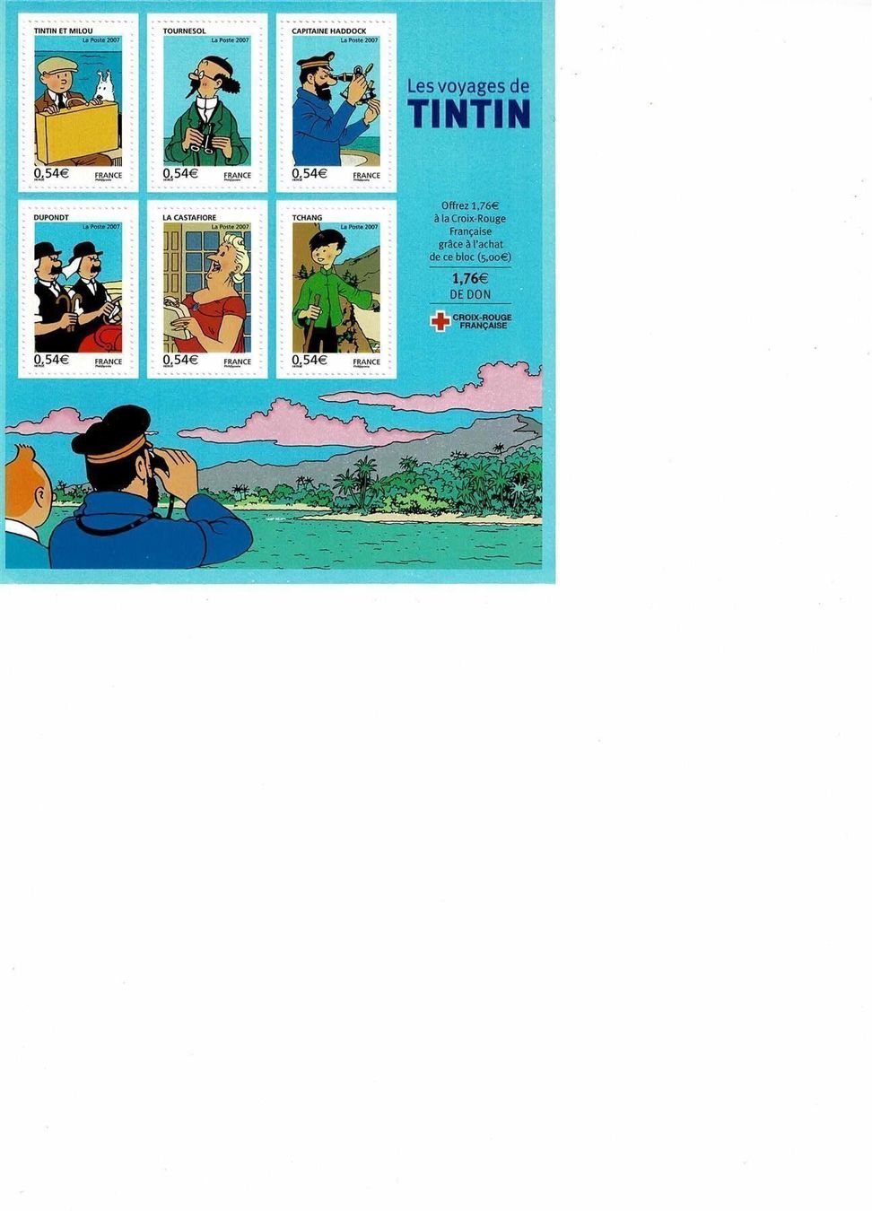 Tutti i francobolli: Tintin feuillets voyages ** – Nuovo e nell'imballaggio originale da Lausanne venduto da Whorvath