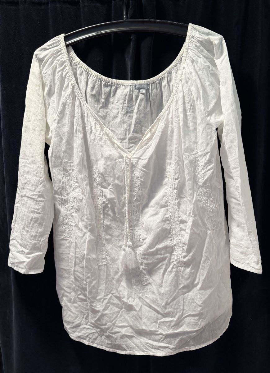 Camicette: Sommerbluse von Moddis, weiss, Grösse One Size – Usato da Grabs venduto da blueye57