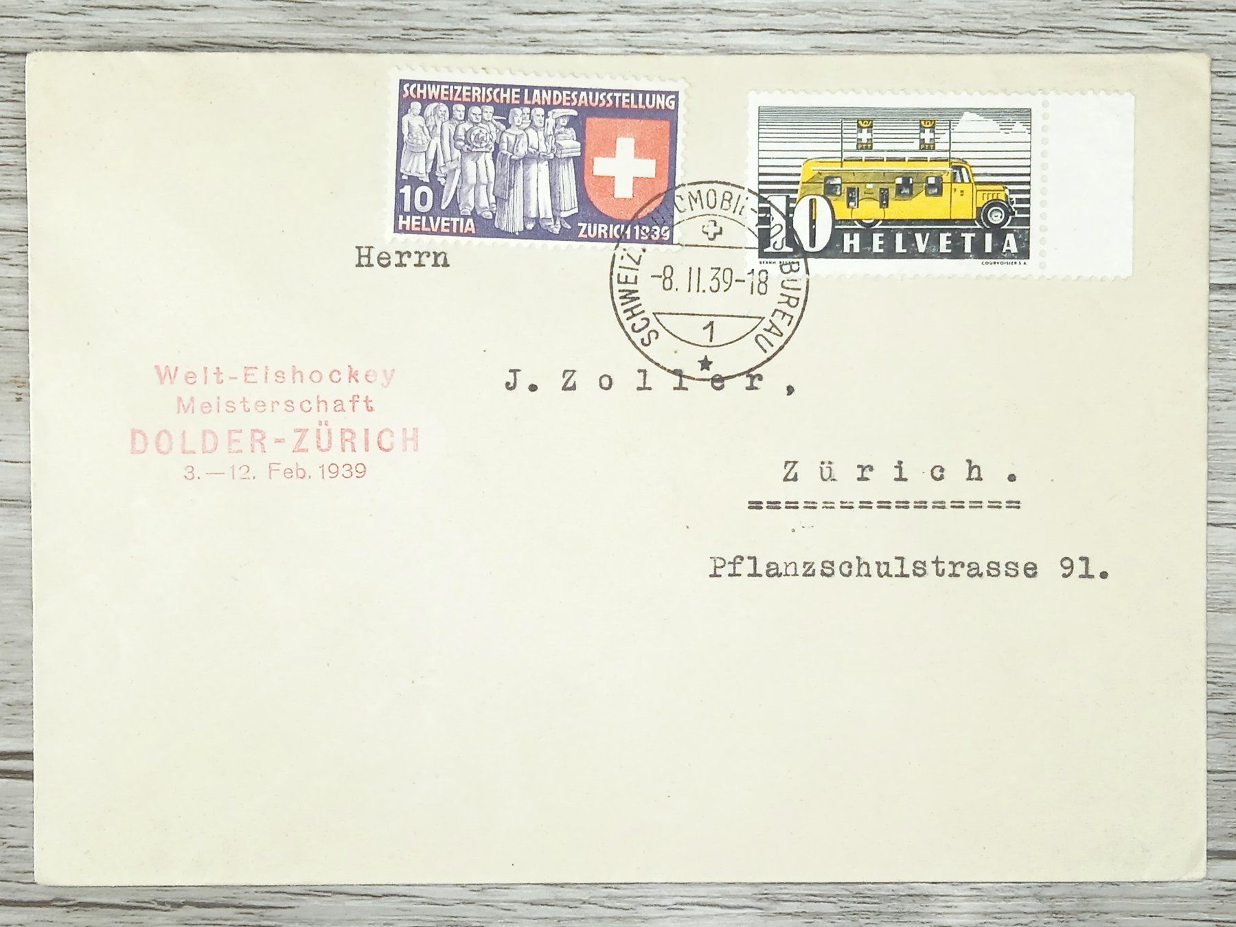 Tutti i francobolli: TR13 Enveloppe + Timbre Suisse 1939 – Usato da Cousset venduto da Patrick_Collections