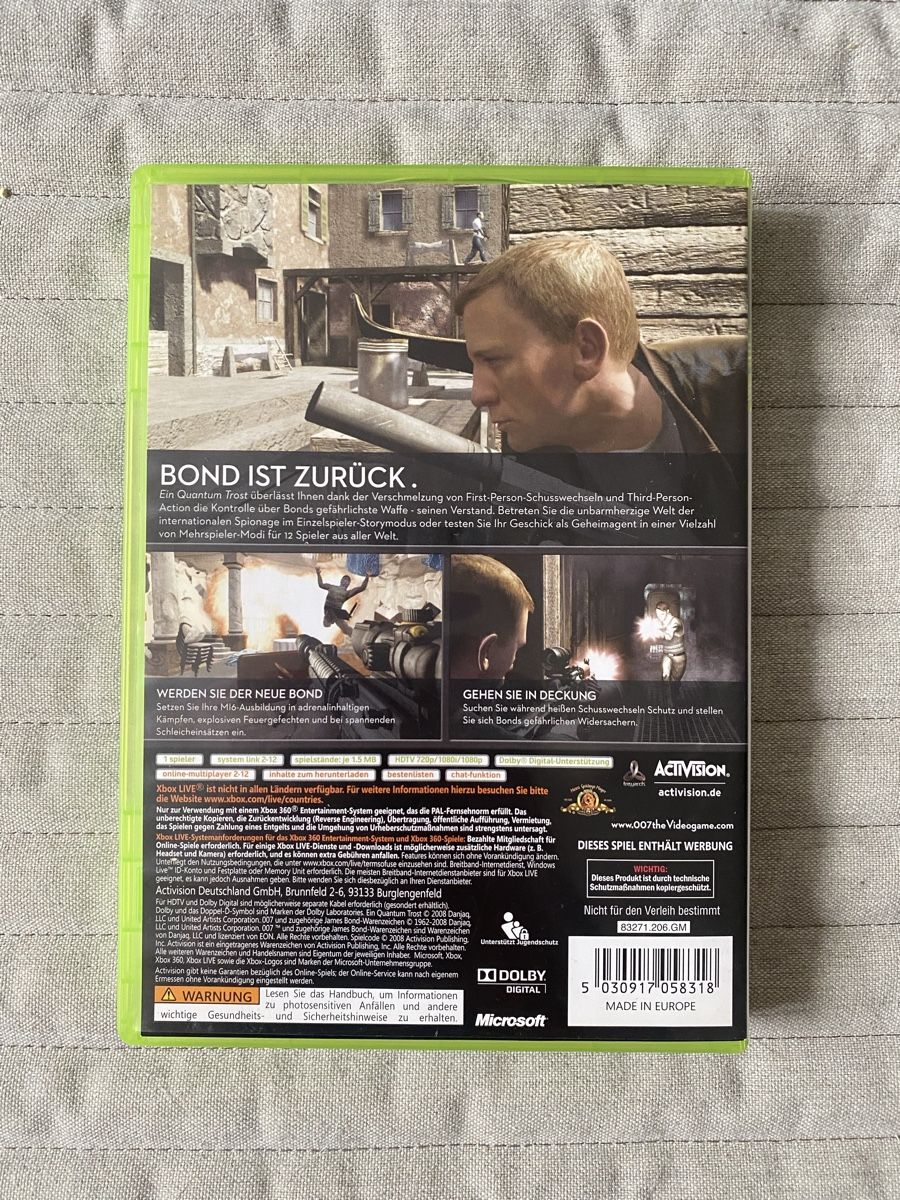 Microsoft Giochi: 007: Ein Quantum Trost für Xbox 360 – Usato da Thunstetten venduto da Virus_33 2