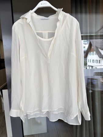 Sonia Bogner Bluse Seide Creme EU 42 L guter Zustand