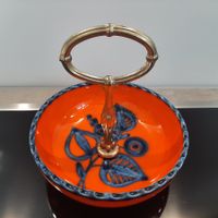 Space Age 70er Henkelschale Vintage Keramik Vintage Orange