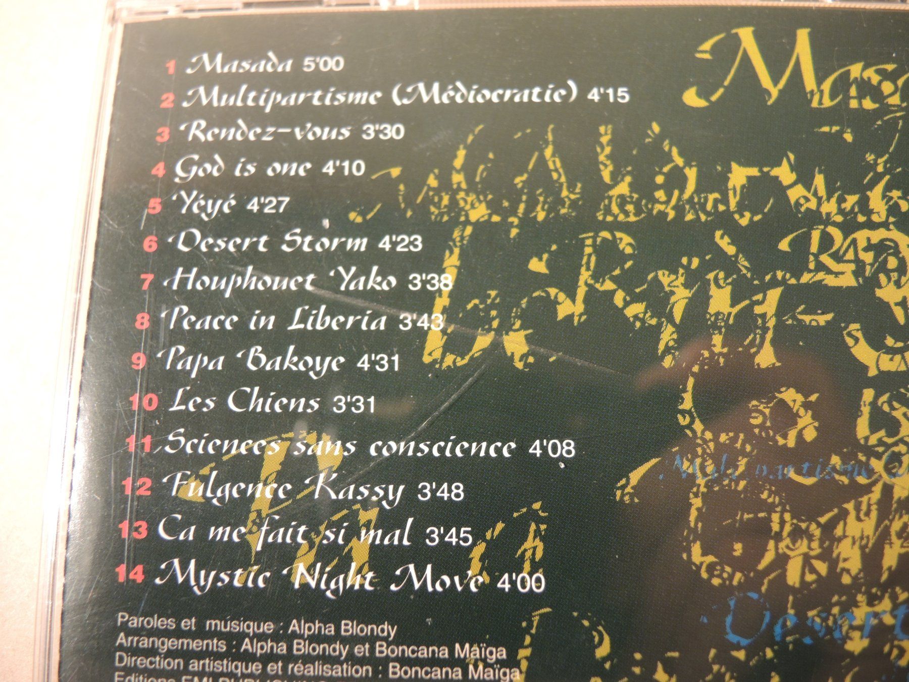 CD: Alpha Blondy Masada CD and the solar system – Usato da Rorschach venduto da maeck8 3