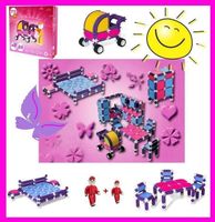 Kreativ-Baukasten für Mädchen, Kinderwagen, Möbel, Bett