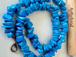 Howlith/Magnesit Vintage Kette Unikat handgefertigtes Unikat