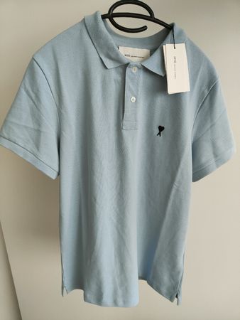 Neues (ungetragenes) Ami Paris Poloshirt, hellblau, Grösse L