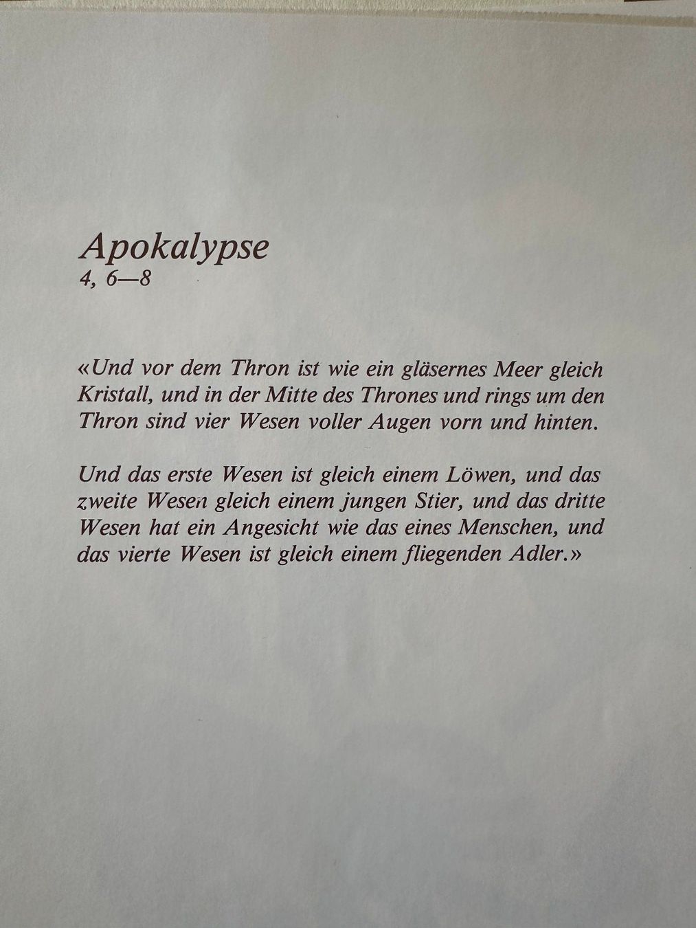 Xilografie: Apokalypse 4, 6–8 | Holzschnitt Anton Mutter – Nuovo (secondo la descrizione) da Sargans venduto da aebi081 1