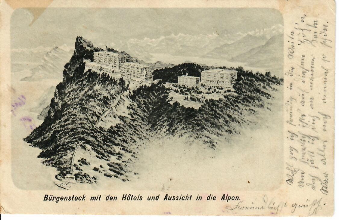 Cartoline postali: Bürgenstock - Stabstempel Obbürgen 1904 – Usato da Hochdorf venduto da Ziegel-16