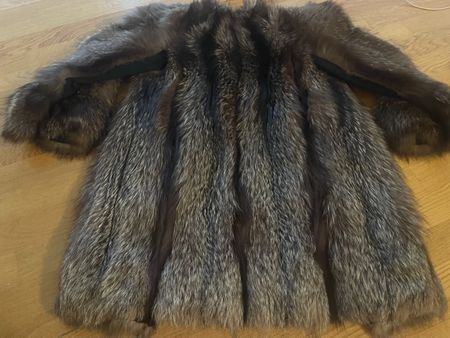 Mantel Pelzmantel aus echtem Silberfuchs, Grösse S-M,