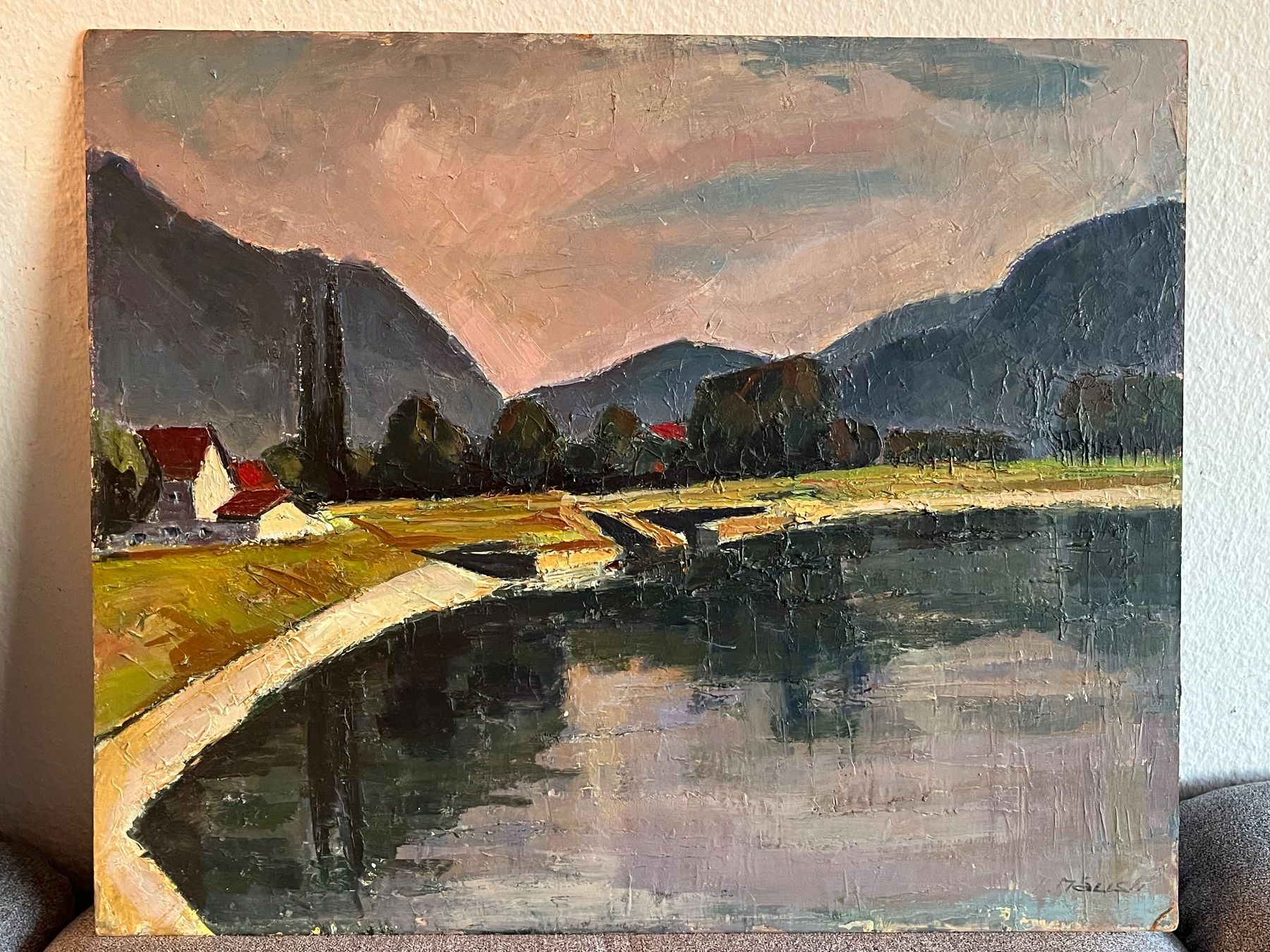 Dipinti: Hans Mäusli Landschaft Schweizer Kunst – Usato da Basel venduto da Kaffee_und_Kunst 1