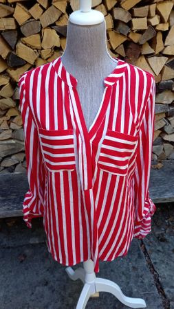 Street One Bluse rot weiss gestreift Grösse 40