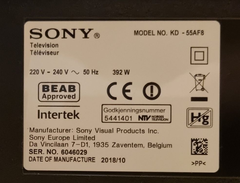 SONY Bravia OLED TV 55" (KD55AF8) Kaufen auf Ricardo