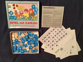 Spiel mit Zahlen Rechenspiel mit Holz-Legeteilen komplett