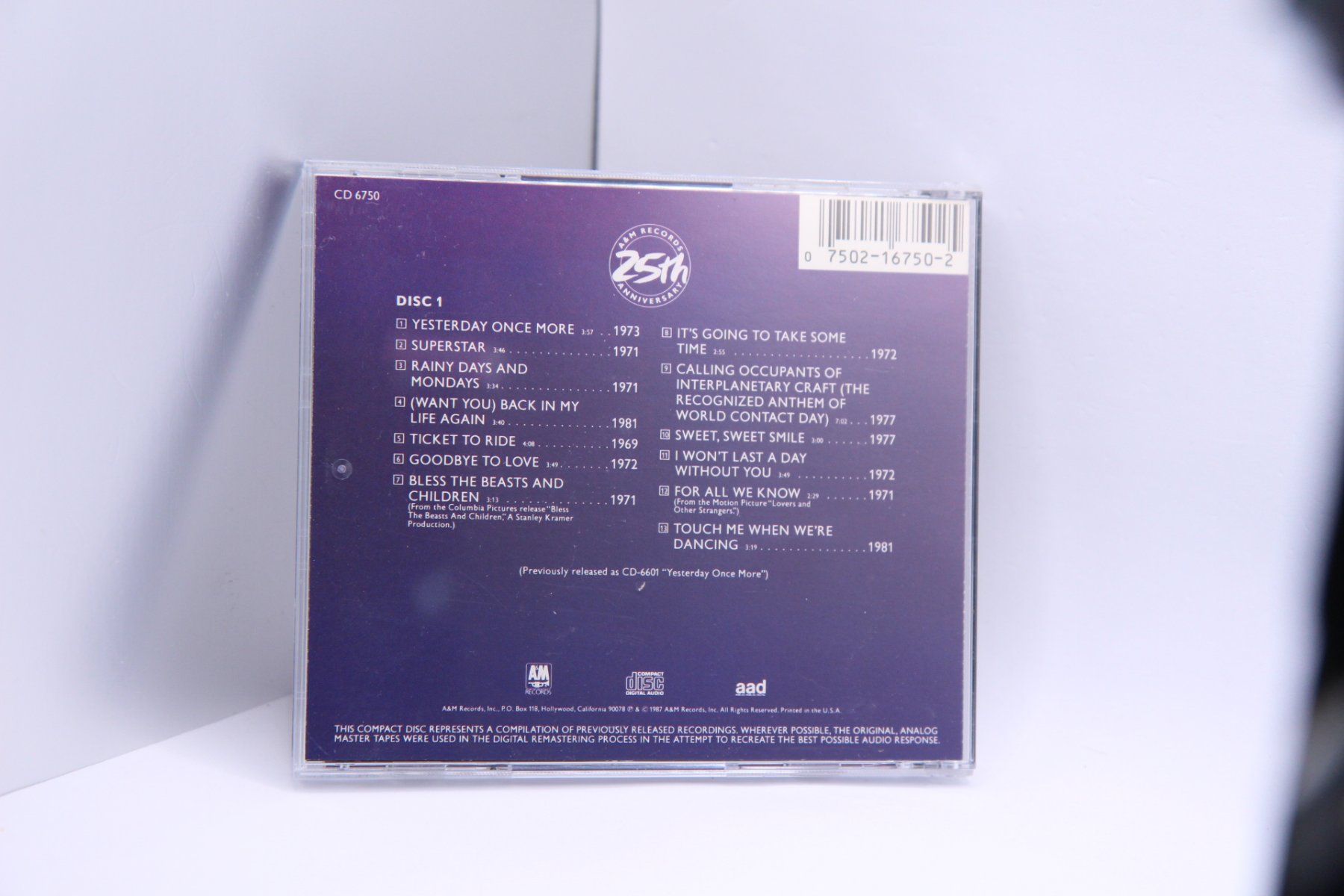 CD: CD Carpenters Classics Volume 2 Disc 1 only – Usato da Ernetschwil venduto da luisvonerni 1