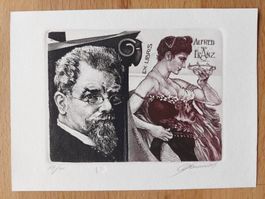 Exlibris Hedwig Pauwels - Original Farbradierung signiert