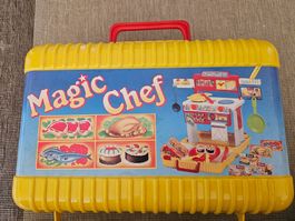 Valise de cuisine, dînette, Magic Chef vintage, jouet enfant