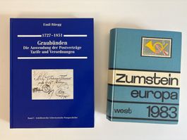 2 Bücher Postgeschichte & Briefmarken – Graubünden/Zumstein