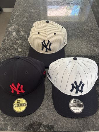 3 New Era Caps New York Yankees Baseball Caps Set Grösse 7.7