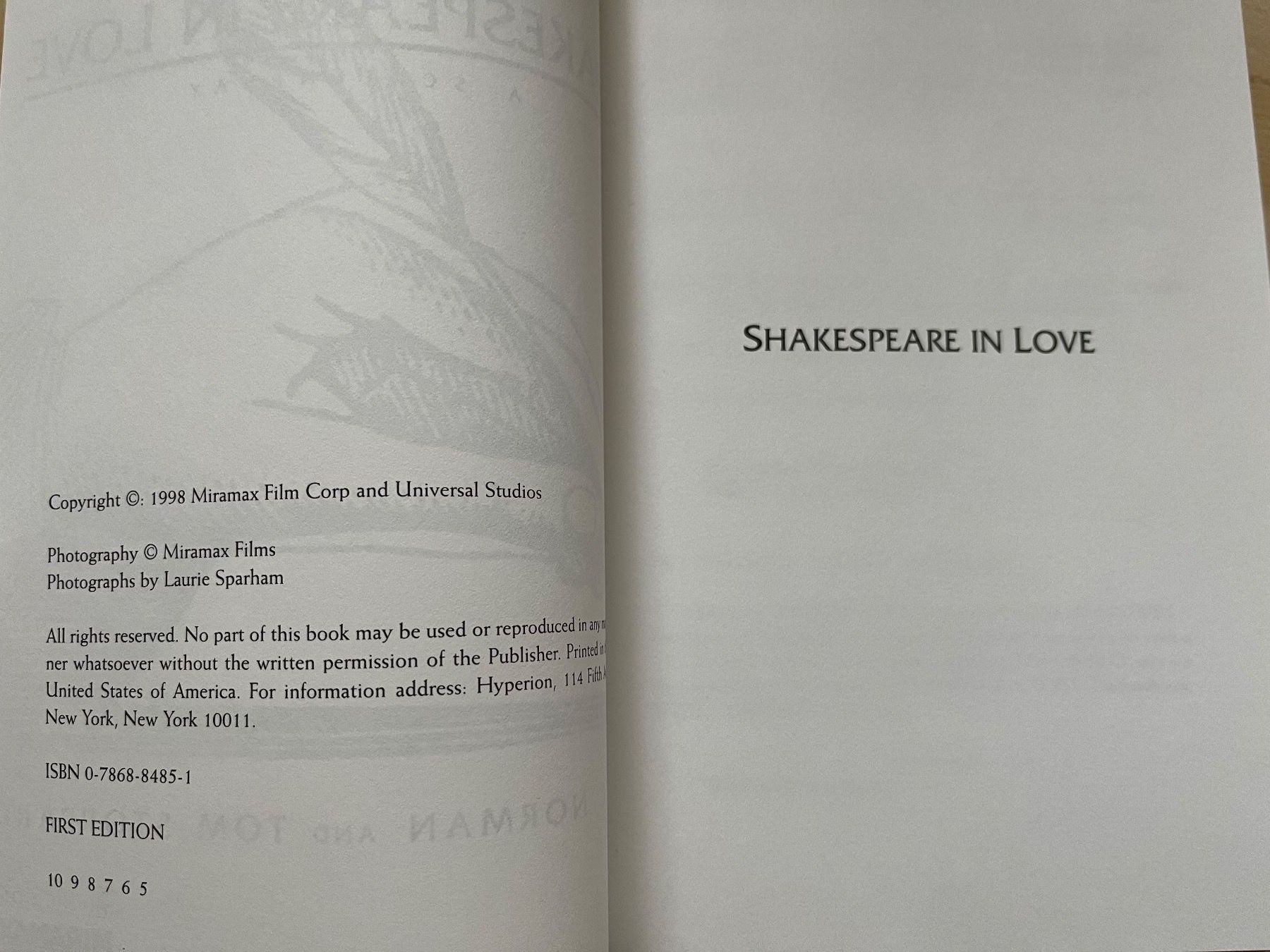 Libri: Shakespeare in Love - Drehbuch/ Screenplay – Usato da Zürich venduto da Gurkis 1