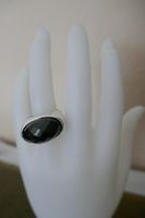 Silberring mit facettiertem Onyx-Stein (schwarz)
