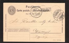 GS 5 Rp , Stabstempel Sulgen TG , gel. 1907