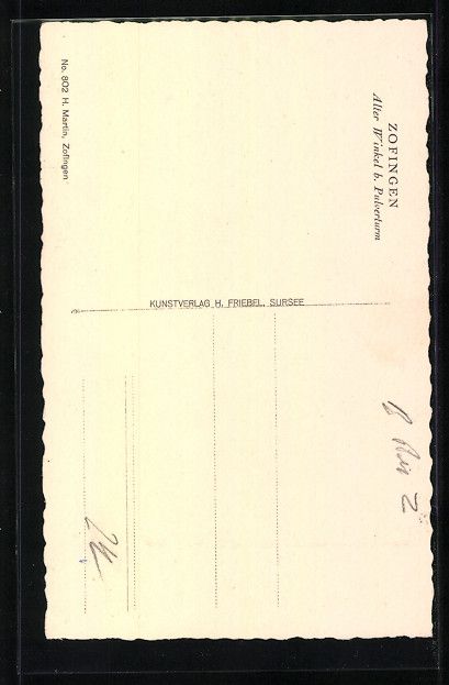 Cartoline postali: AK Zofingen, Alter Winkel b. Pulverturm – Usato da Berlin venduto da bartko-reher 1