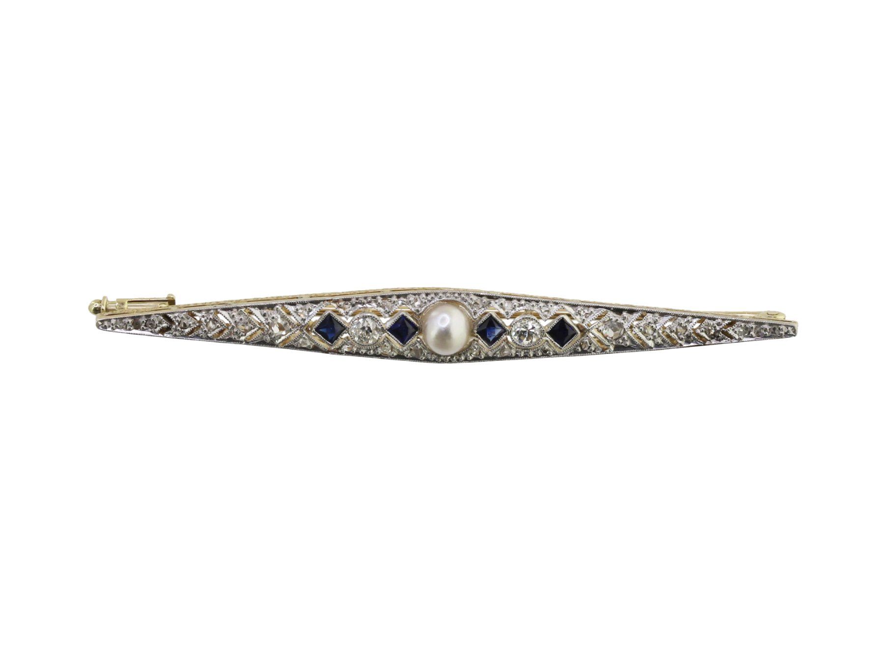 Spille & Fermagli: Saphir Diamant Stabbrosche – Usato da Zürich venduto da Vintage-Jewellery 5