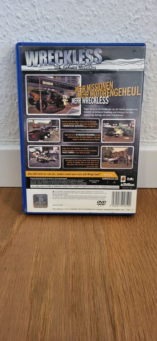 Sony Giochi: PS 2 - Wreckless The Yakuza Missions – Usato da Münsingen venduto da DigitaleSpielecke 1
