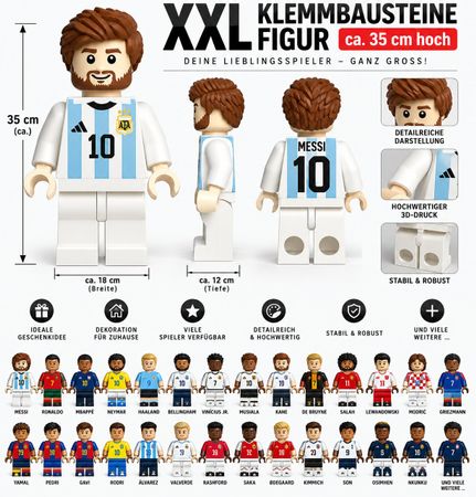 XXL Fussball Figur – Ronaldo, Messi, Mbappé & weitere Stars