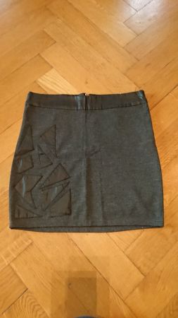 Damen Mini Rock Noisy May Gr. 36 Grau mit Lederimitat