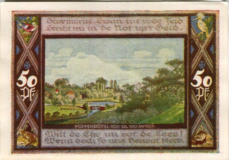 Banconote: Notgeld "50 Pfennig. Poppenbüttel 1921" – Usato da Basel venduto da Butsch5