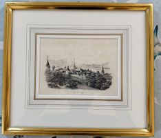 Vue de Zug Stich vergoldet