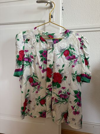 100% Seide Rock und Bluse, Gr. 38
