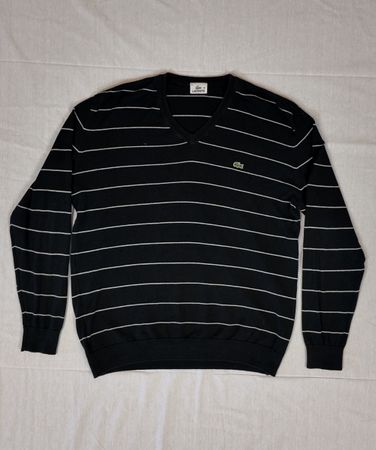 Lacoste Pullover in schwarz mit weissen Streifen