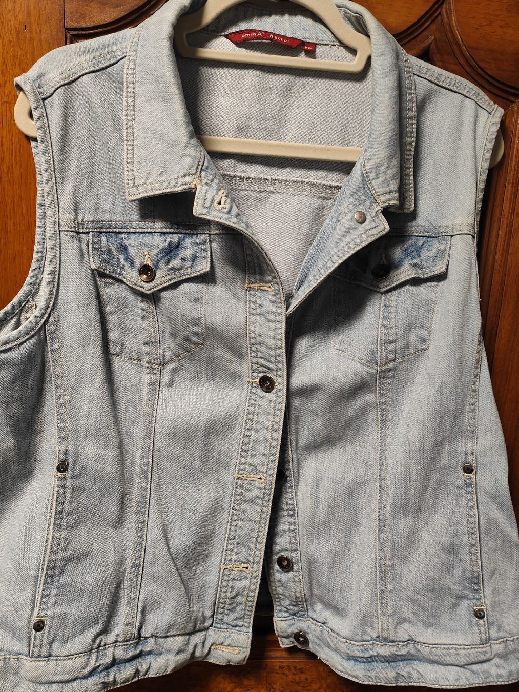 Gilet En Jean Decontracte Sans Manches Pour Femme-Bord De Meulage