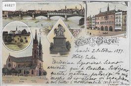 Gruss aus Basel - Litho 1894!!!!
