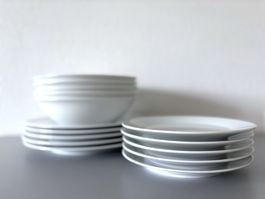 Basic 5er Teller-Set klassische Teller Geschirrset Haushalt