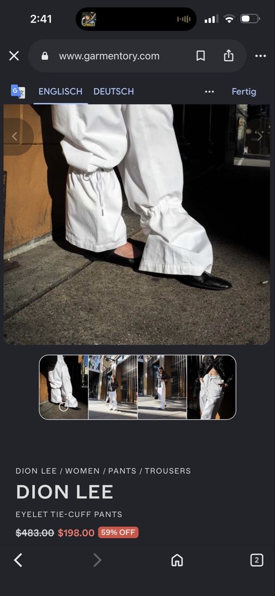 Pantalons: Dion Lee Eyelet Tie-Cuff Pants White Size M new – Neuf (Voir description) à Zürich par flo_8yph 2