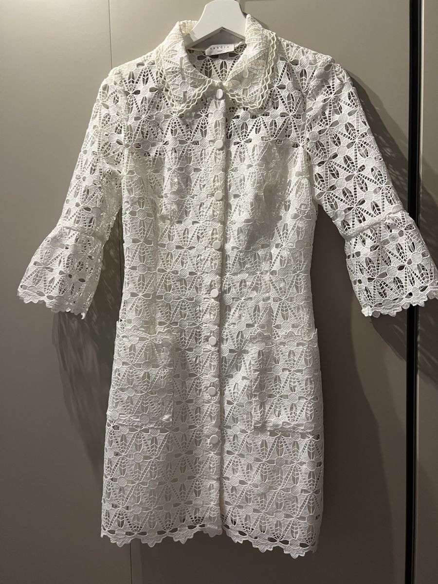 Sandro Vestiti: Kleid Sandro Spitzenkleid Weiss – Usato da Zürich venduto da R1908 4