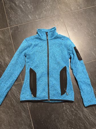 Faserpullover Jacke XS S blau