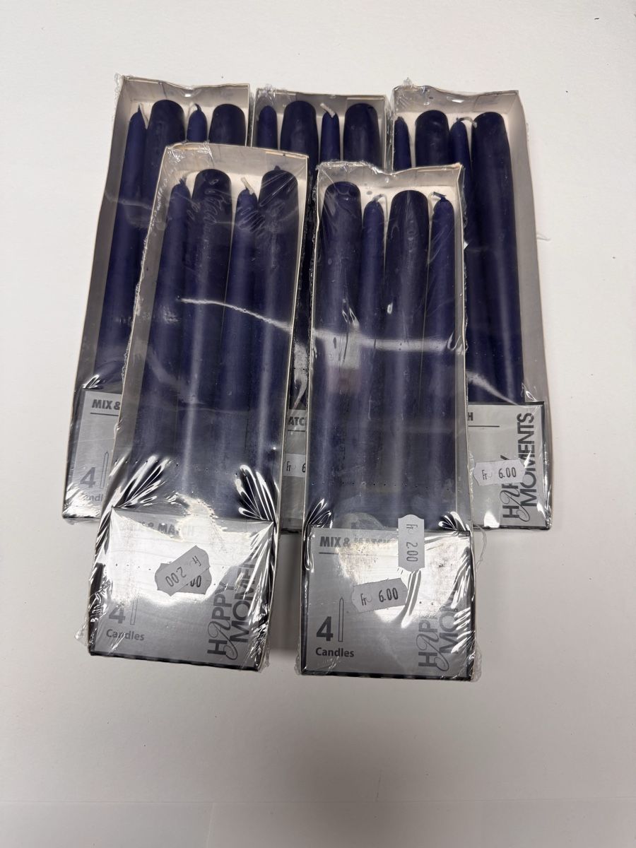 Candele: Kerzen dunkelblau 4er Pack neu 5 Stück – Nuovo e nell'imballaggio originale da Steinhausen venduto da Schuwies