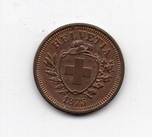 (1085) Schweiz, 1 Rappen, 1875, Super, stgl