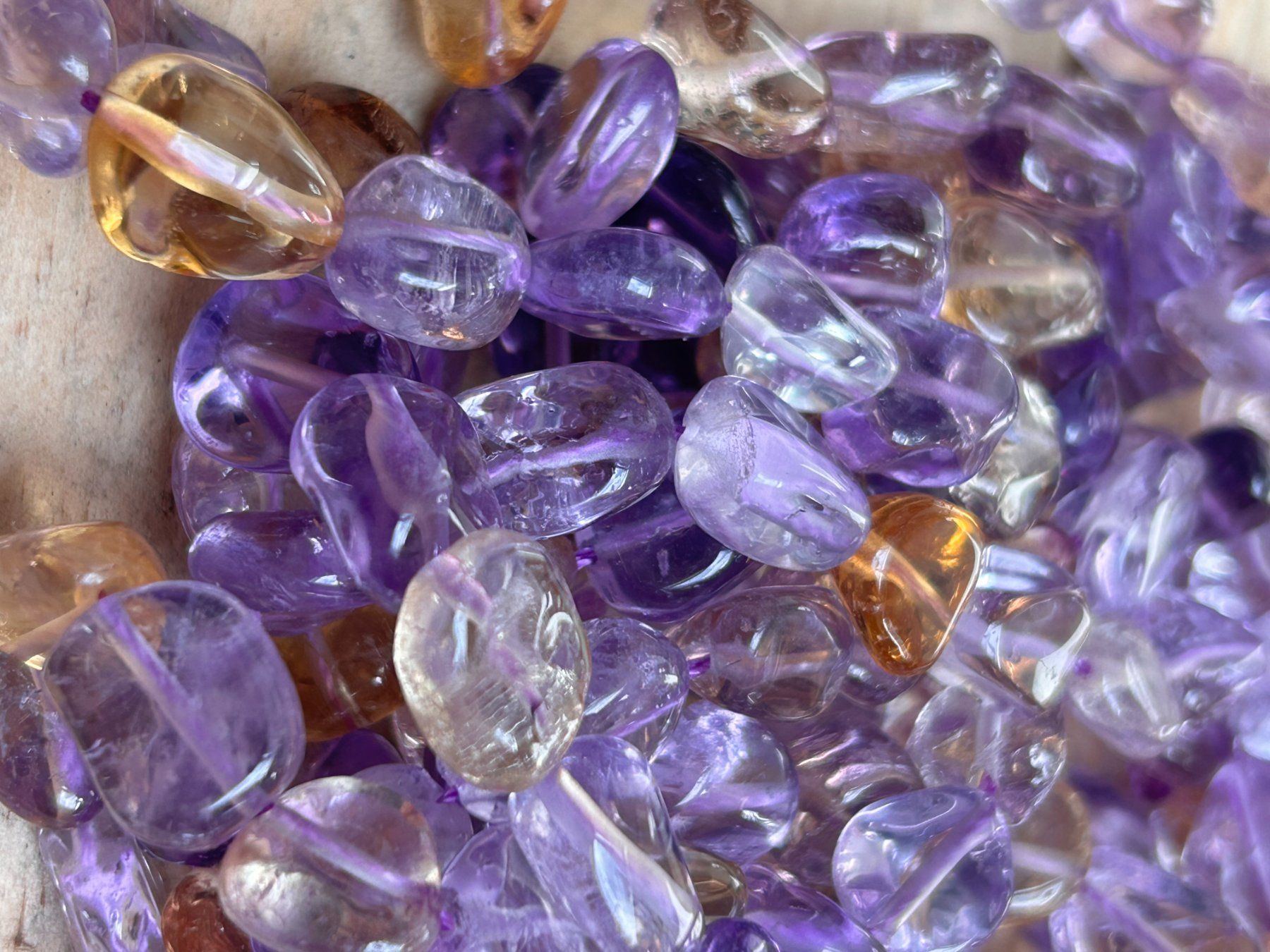 Pietre preziose: Strang echte Ametrine Nuggets / stone 8-10 mm – Nuovo e nell'imballaggio originale da Niederrohrdorf venduto da Ytobi 1