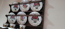 Antikes Niderwiller Geschirrset mit Etagere